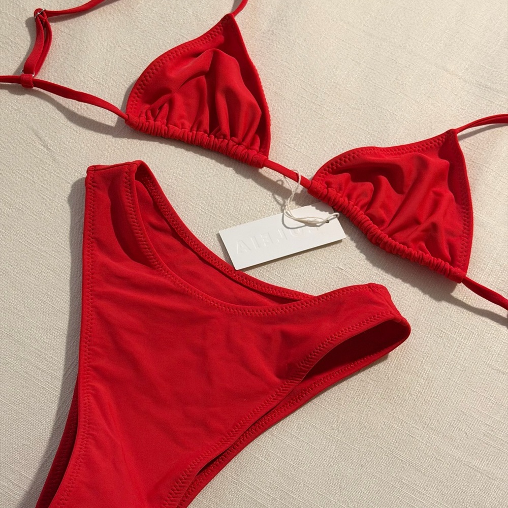 LOLEIA Swim Red Bikini - Top (S), Bottom (XS)
